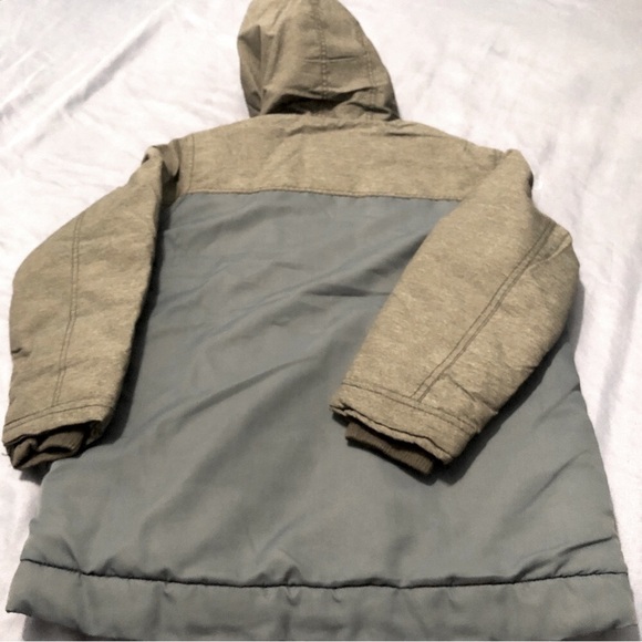 Old Navy Winter Hooded Puffer Coat Full Zip & Buttons Size M(8) Teal Blue/Grey - Picture 6 of 10